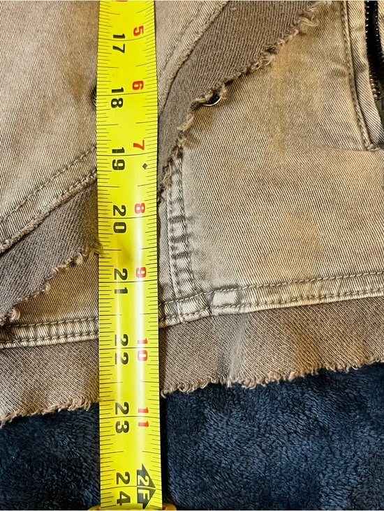 Free People Wms Collapsing Twin Cotton Knit Asymmetric Crop Military Jacket M - Picture 12 of 13